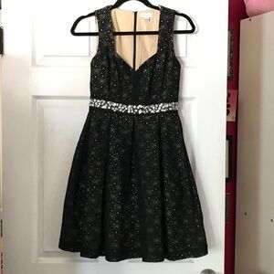 Retro Style Black Lace Cocktail Dress